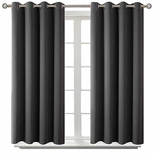 Blackout Curtains (Dark Grey / 52"W x 45"L (Pack of 2))