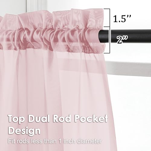 Blush Pink Sheer Curtains 72 Inches Long 2 Panels (Blush / 42"W x 72"L (Pack of 2))
