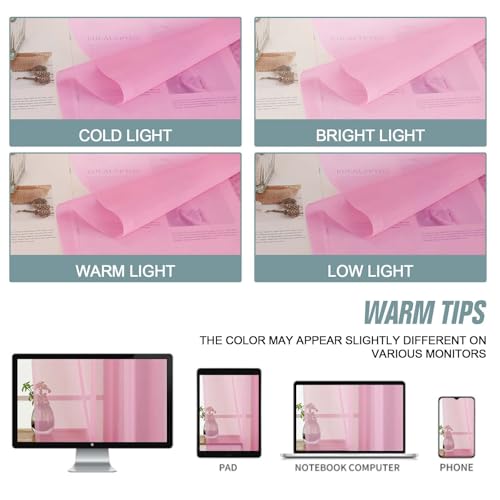 Light Pink Window Sheer Curtains 54 inch Length (42"W x 54"L (Pack of 2) / Light Pink)