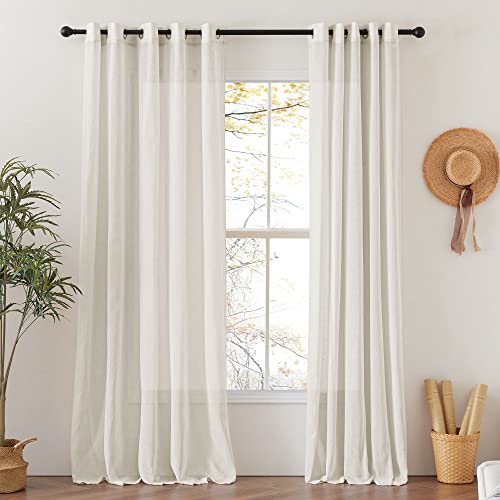 Natural Linen Curtains 96 inches Long (62"W x 96"L (Pack of 2) / Natural)