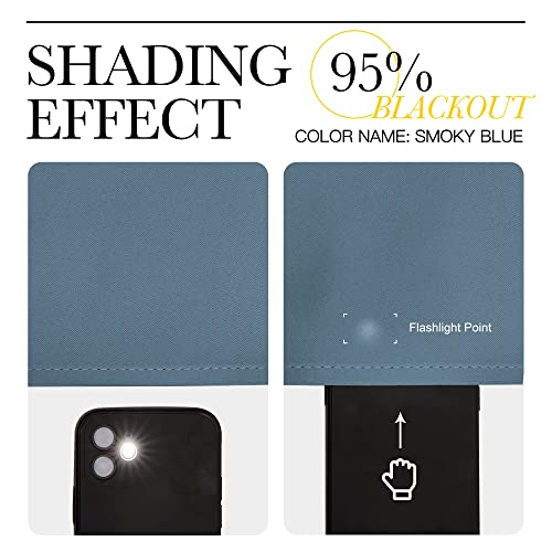Blackout Curtain Panels for Bedroom (Smoky Blue / 70"W x 95"L (Pack of 2))