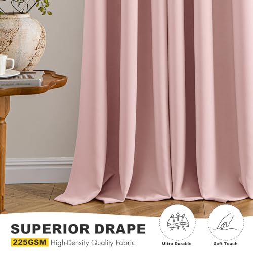 Blackout Curtains for Bedroom 2 Panels 40 x 40 Inch Long Pink (Pink / 40"W x 40"L (Pack of 2))