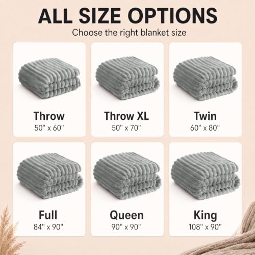 Grey Queen Size Blanket for Bed (Grey / Queen (90" x 90"))
