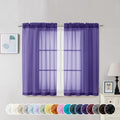Purple Sheer Curtains 45 Inch Long 2 Panels (Purple / 42"W x 45"L (Pack of 2))