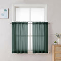 Hunter Green Sheer Curtains 36 inch Length 2 Panels (Hunter Green / 42"W x 36"L (Pack of 2))