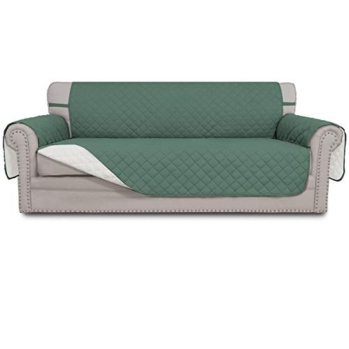 Reversible Couch Cover (Cyan/Ivory / Large Sofa)