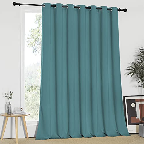 95 inches Patio Door Curtains (Sea Teal / 100"W x 95"L (Pack of 1))