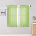 Lime Kitchen Sheer Curtains for Bedroom Living Room 45 Inch Length (Lime Green / 42"W x 45"L (Pack of 2))