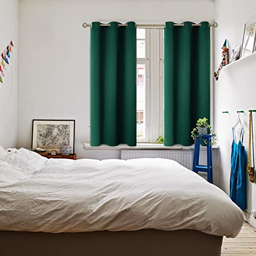 Blackout Curtains for Bedroom (Emerald Green / 38"W x 54"L (Pack of 2))