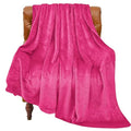 Fleece Blanket Soft Plush Twin Size Blanket Hot Pink 60"x80" (Hot Pink / Twin(60"x80"))