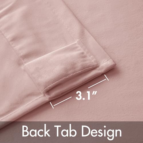 Light Pink Velvet Curtains 52x96 inches Luxury Blackout Curtains (Light Pink / 52"W x 96"L (Pack of 2))