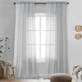 Light Grey Sheer Curtains 96 Inches Long 2 Panels (Light Grey / 42"W x 96"L (Pack of 2))