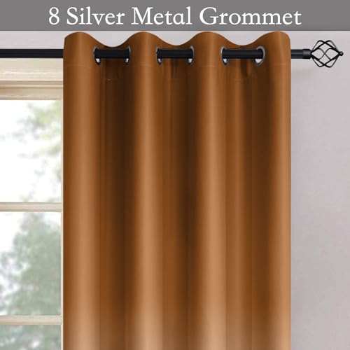 Burnt Orange to Grey White Ombre Room Darkening Curtains 96 Inch (52"W x 96"L (Pack of 2) / Burnt Orange to Grayish White)