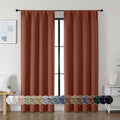 Ava Terracotta Blackout Curtains for Bedroom (Terracotta / 40"W x 72"L (Pack of 2))