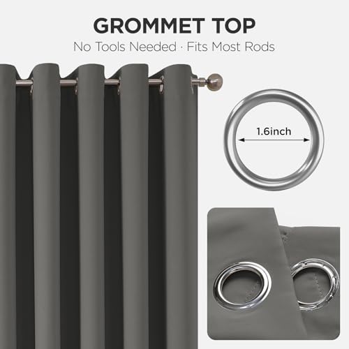 Door Curtain Blackout Curtains for Doorway Privacy Closet Drapes (Light Grey / 52"W x 84"L (Pack of 1))