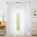 Extra Wide White Sheer Curtains for Window 96 Inches Long 2 Panels Set (59"W x 96"L (Pack of 2) / White)
