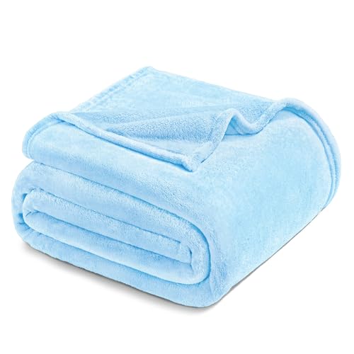 Soft Fleece Throw Blanket for Couch (Ice Blue / Throw (50" x 60"))
