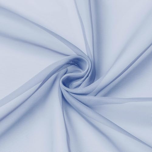 Short Sheer Curtains for Bedroom Living Room 54 Inch Length 2 Panels Set (Demin / 42"W x 54"L (Pack of 2))