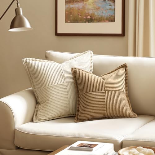 Decorative Throw Pillow Covers for Couch 18x18 Inch Brown 2 Pack (Brown / 18" x 18" (Pack of 2))