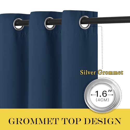 66 Inch Long Blackout Curtains for Bedroom Living Room (Moroccan Blue / 66"W x 66"L (Pack of 1))