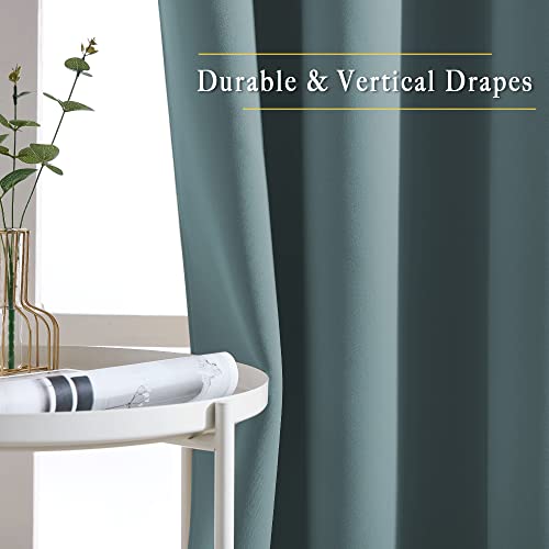 Blackout Greyish Blue Curtains for Bedroom (Greyish Blue / 46"W x 54"L (Pack of 2))