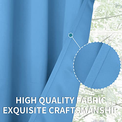 Room Darkening Curtains 84 Inches Long (Sky Blue / 52"W x 84"L (Pack of 2))
