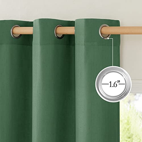 Thick Linen Olive Green Curtains & Drapes (Olive Green / 55"W x 90"L (Pack of 2))