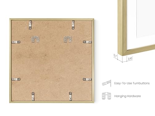 16x16 Gold Metal Picture Frames Matted to 12x12 (Set of 03 / Gold Metal / 16x16 in)
