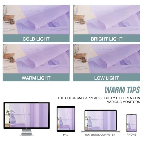 Lavender Sheer Curtains for Window 72 inches Long 2 Panels Set (42"W x 72"L (Pack of 2) / Lavender)