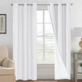 100% Blackout Polyester Curtains 84" L 2 Panels White (White / 42"W x 84"L (Pack of 2))