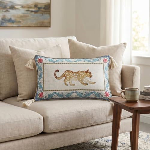 Designer Vintage Linen Throw Pillow Cover (20" x 12" (Pack of 2) / Fromm B)