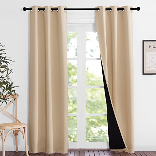 Biscotti Beige Curtains for Living Room 37" w x 84" L 2 Panels (Biscotti Beige / 37"W x 84"L (Pack of 2))