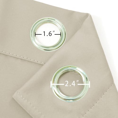 Light Beige Blackout Curtains 42 x 54 Inch Length Set of 2 Panels Grommet Bedroom Curtains for Living Room (Light Beige / 42"W x 54"L (Pack of 2))