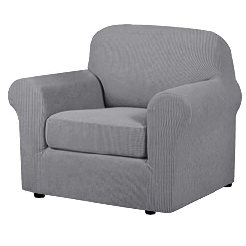 2 Pieces Armchair Cover Chair Slipcovers with Arms Furniture Protector Cover Fit Armchair Width Up to 47 Inch (Small / Dove)