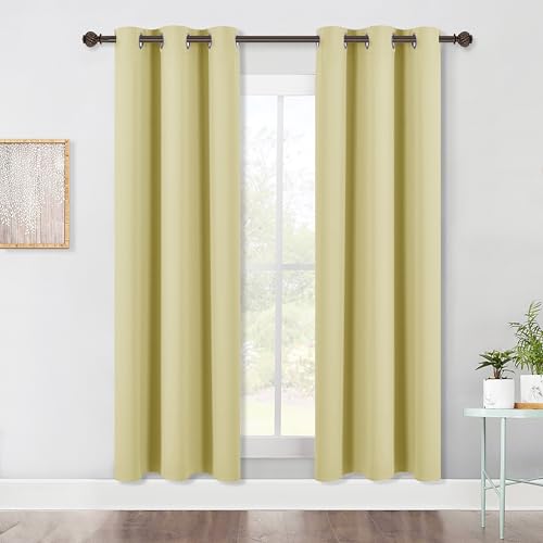 Blackout Window Curtains 70" L (Paler Yellow / 34"W x 70"L (Pack of 2))