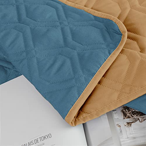Waterproof Dog Bed Cover Pet Blanket for Furniture Bed Couch Sofa Reversible (30x90 Inch (Pack of 1) / Sand+stoneblue)