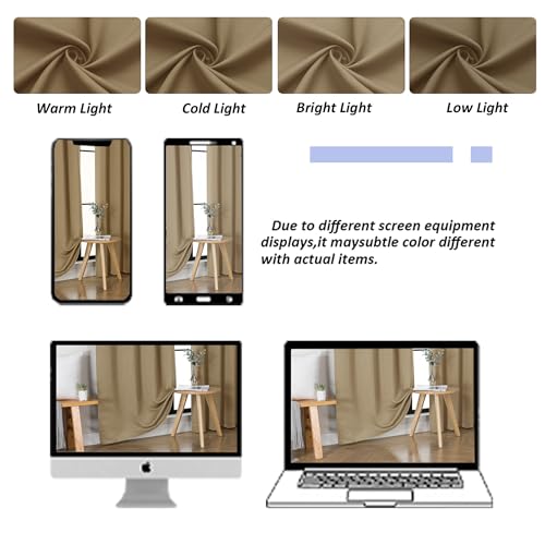Ava Taupe Blackout Curtains for Bedroom (Taupe / 40"W x 78"L (Pack of 2))