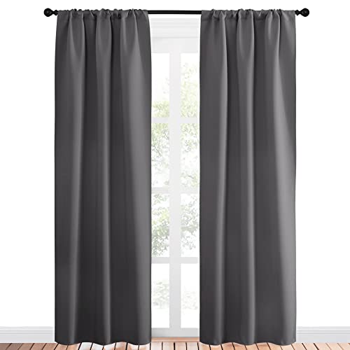 Grey Window Curtains for Bedroom (Grey / 34"W x 84"L (Pack of 2))