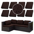 8PCS Patio Cushion Covers.Patio Furniture Couch SeatSlipcovers (Brown. / 8PCS)