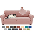 3 Piece Stretch Sofa Cover (71"-91"(2 Cushions) / Dusty Pink)