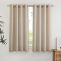 Flax Linen Taupe Window Curtains 63 inches Long (Taupe / 55"W x 63"L (Pack of 2))