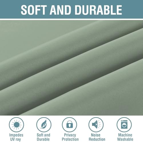 Blackout Curtain for Living Room Thermal Insulated Window Treatment Curtain 54 inch Length Energy Saving Solid Grommet Top Blackout Drape (52"W x 54"L (Pack of 1) / Sea Grass)
