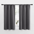 Grey Blackout Curtains for Bedroom 34" Wide x 45" Long 2 Panels (Grey / 34"W x 45"L (Pack of 2))