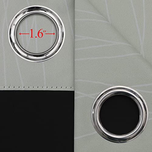 Sage Green and Greyish White Ombre Blackout Curtains for Bedroom 54 Inch (Sage and Greyish White / 42"W x 54"L (Pack of 2))