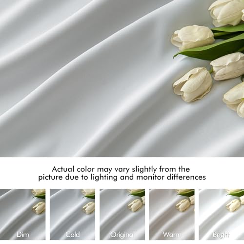 Greyish White Back Tab Blackout Curtains 52x72 Inches Long 2 Panels (Greyish White / 52"W x 72"L (Pack of 2))