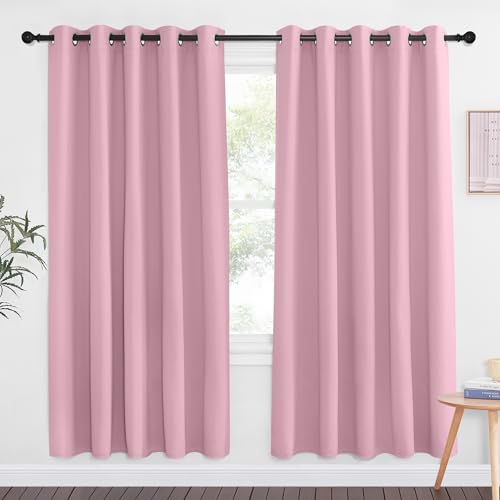 Rouge Pink Blackout Curtains for Bedroom 72 Inches Long (Rouge Pink / 66"W x 72"L (Pack of 1))