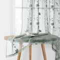 Sage Green Sheer Curtains 84 Inches Long 2 Panels Embroidered Floral Pattern Semi Sheer Window Curtains for Bedroom Living Room (52"W x 84"L (Pack of 2) / Sage Green)