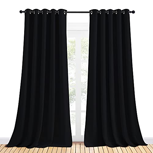 Blackout Draperies Window Curtain Panels (Black / 70"W x 108"L (Pack of 2))