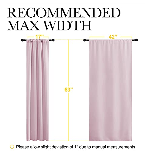 Baby Pink Blackout Curtains for Girls Room 42" w x 63" L 2 Panels (Baby Pink / 42"W x 63"L (Pack of 2))