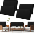 4 Pcs Stretch Cushion Covers (Black / Back Cover)